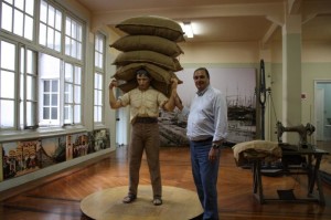 60 kg coffee bags used to be  loaded on board by port dock workers