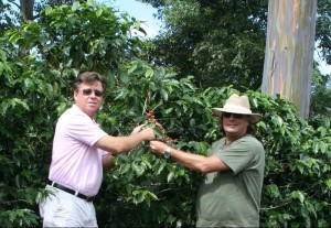 John Parry and CBW visiting plantations in Naranjo